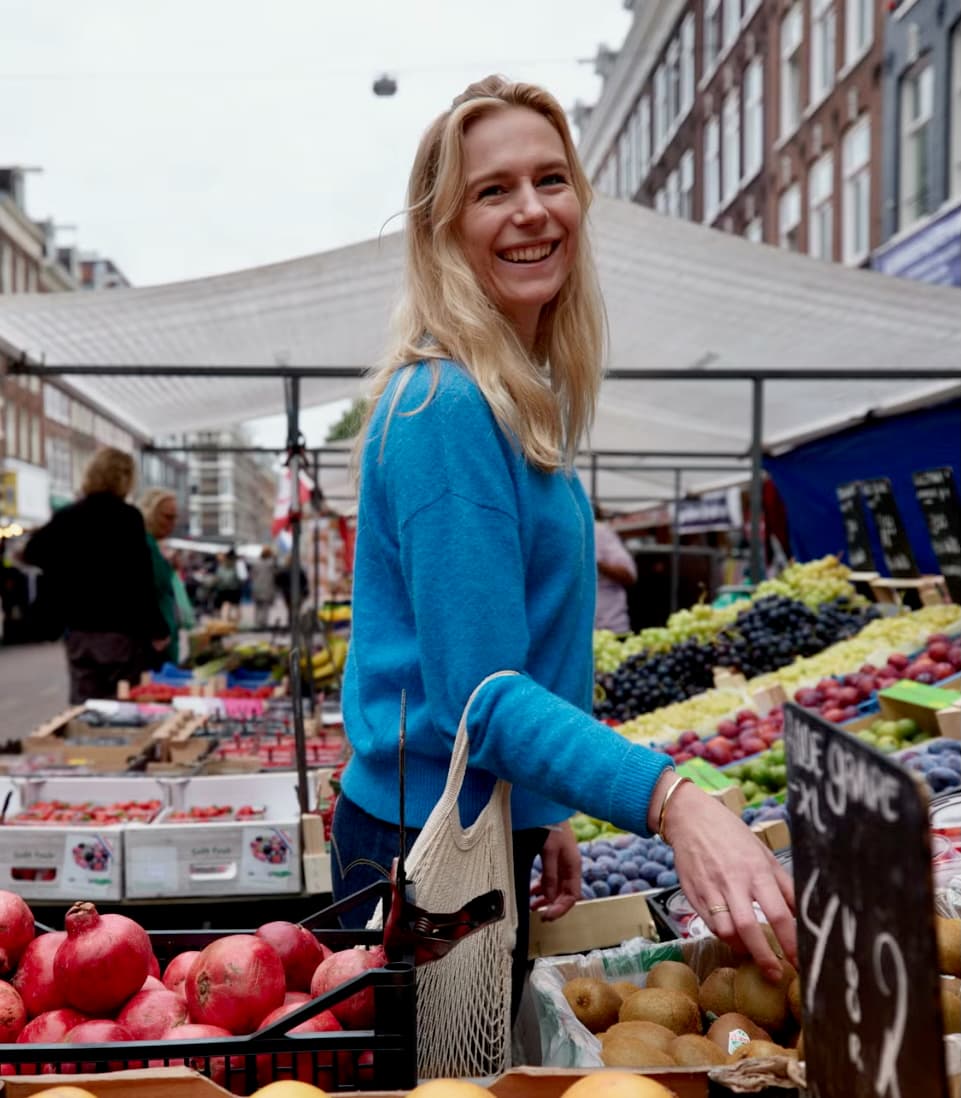Annick Rozendaal op de markt